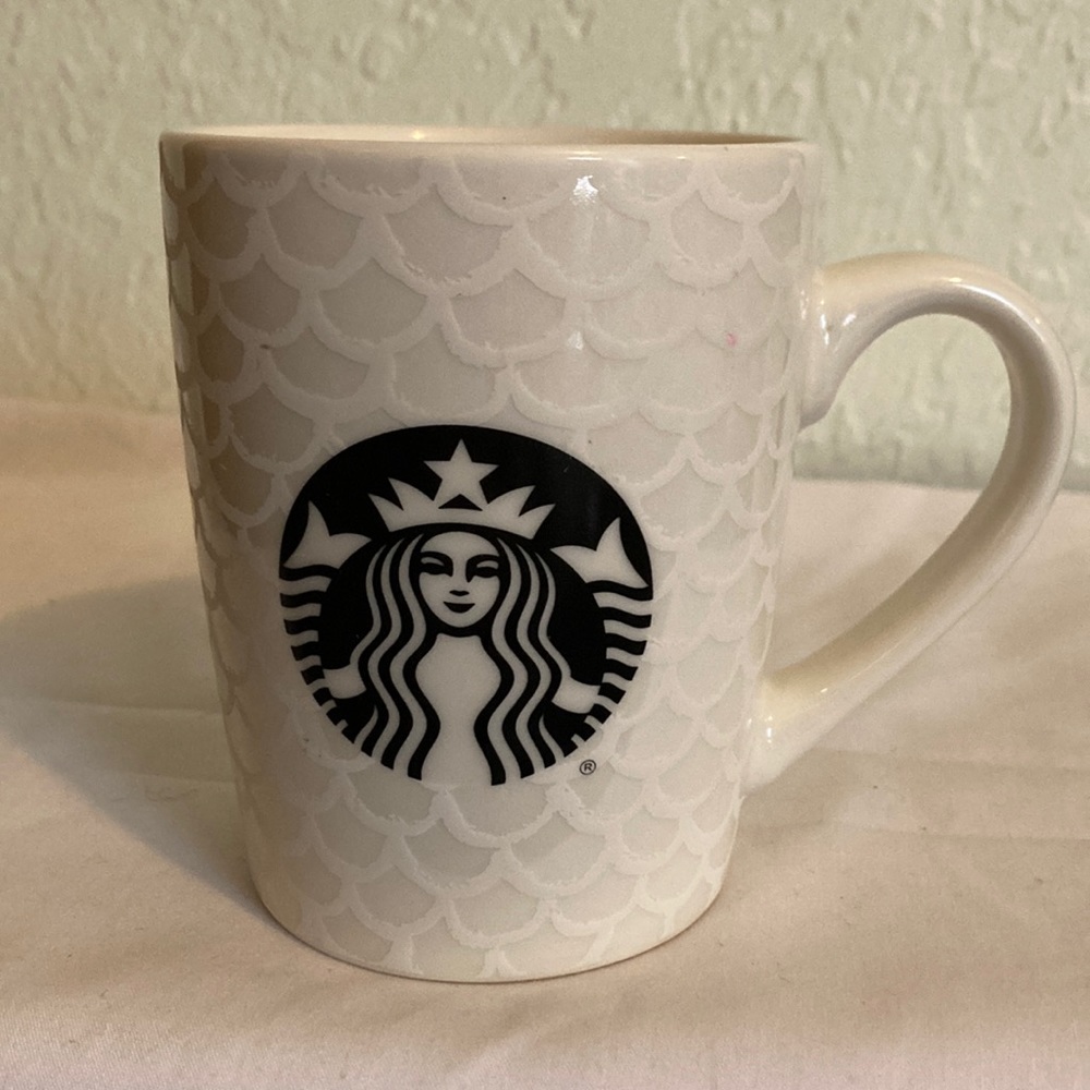 Starbucks Black Siren Logo with White Frosted Mermaid Scales 2020 Mug 10oz